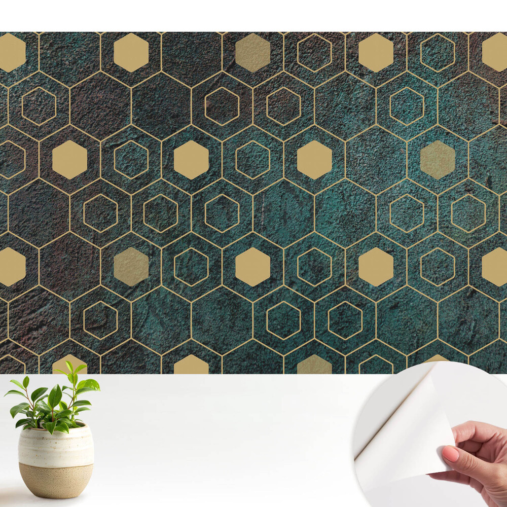 Tapeta Geometrické šestiúhelníky na tmavém pozadí