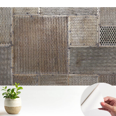 Tapeta do obyvaku Geometrické kovové perforace