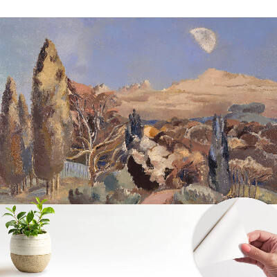 Tapeta Malebná krajina se stromy a horami