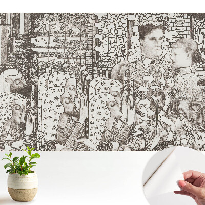 Tapeta do obyvaku Klasické portréty a květinové vzory