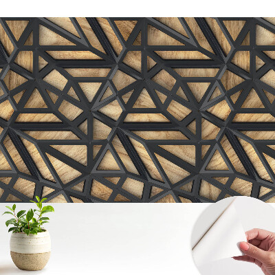 Tapeta Geometrické trojúhelníky, harmonie dřeva