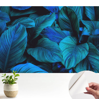 Tapeta do obyvaku Modré listy hloubka přírody