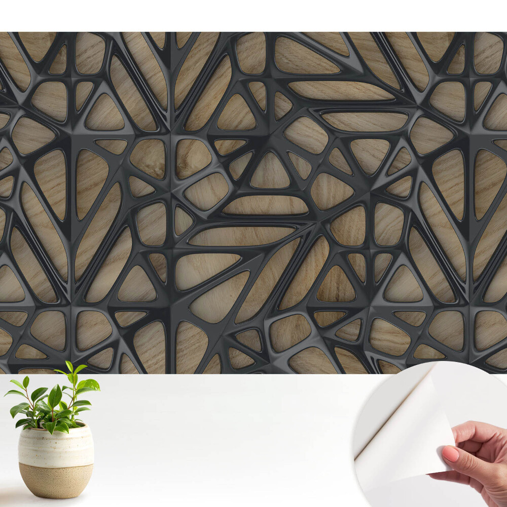 Tapeta Prolamovaná dřevěná dekorace, moderní design