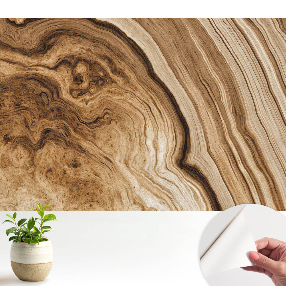 Tapeta na zeď Linie organického dřeva, zemité tóny, vyvážená atmosféra