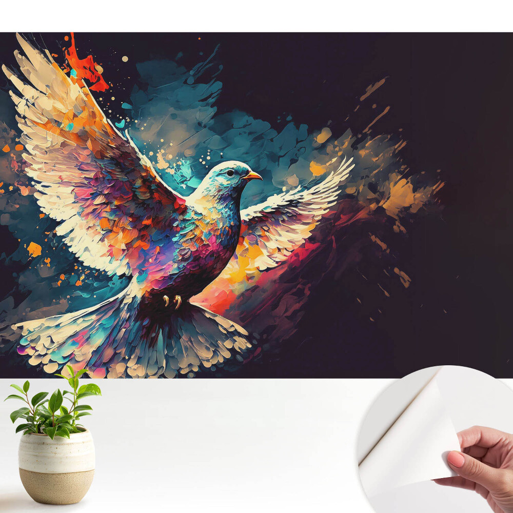 Tapeta Barevný, dynamický pták za letu