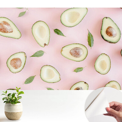 Tapeta na zeď s motivem avokáda na růžovém pozadí