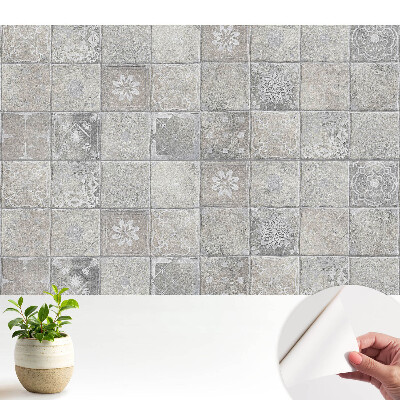 Tapeta Stylové dlaždice v odstínech šedé a béžové