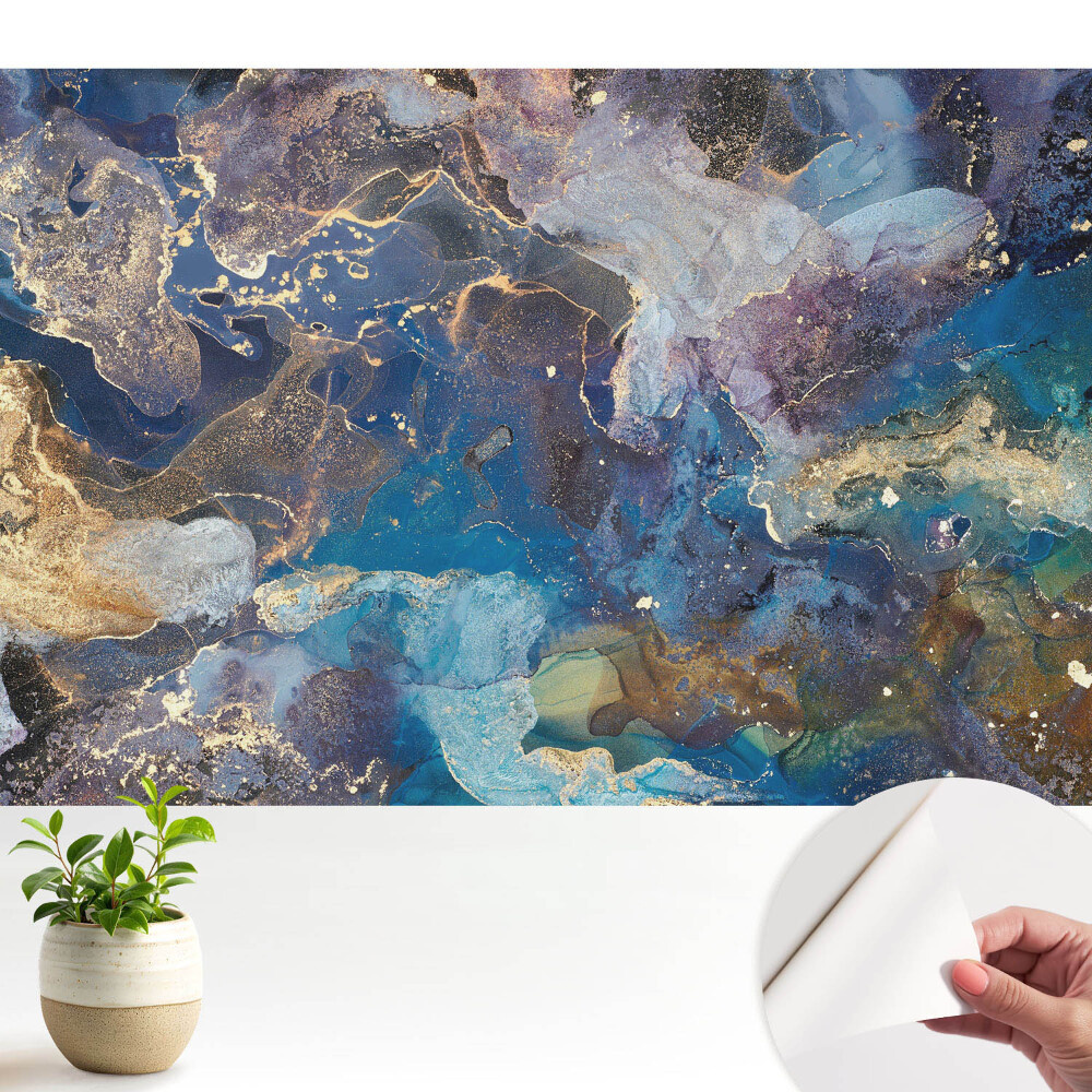 Tapeta do obyvaku Kosmická abstrakce v odstínech modré a fialové