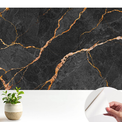 Tapeta na zeď Mramorové černé pozadí s žilkami