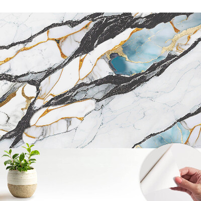 Tapeta na zeď Mramor s černou a modrou