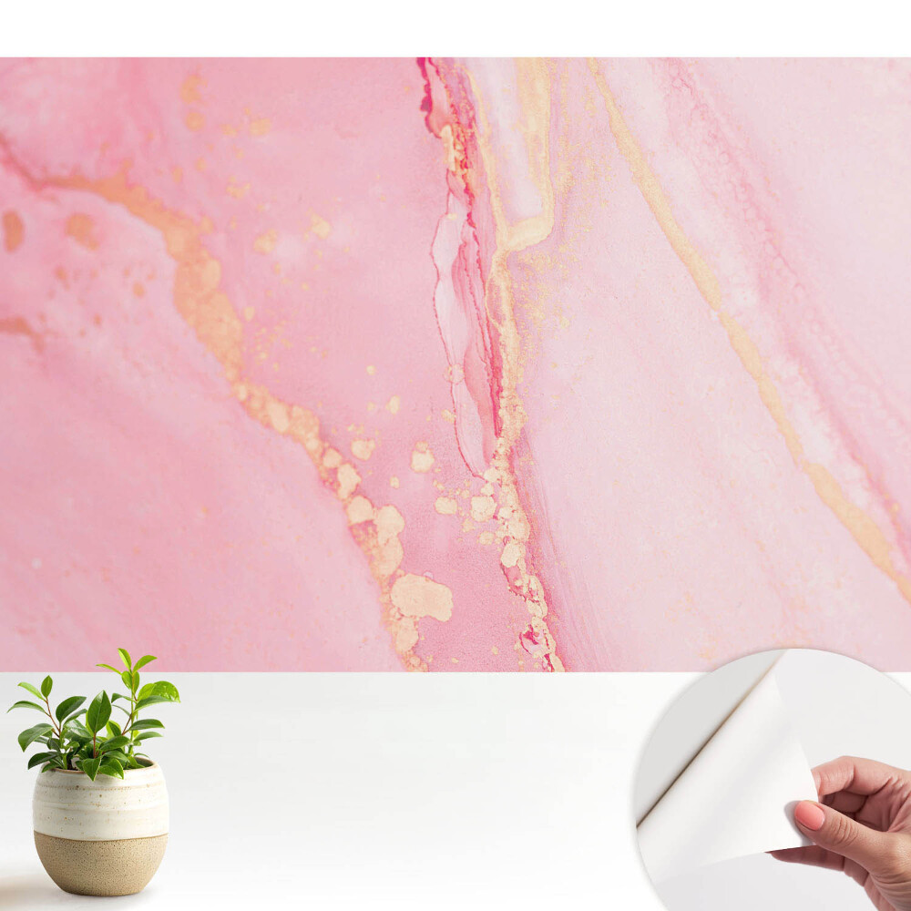 Tapeta Jemné růžové skvrny se žlutými akcenty