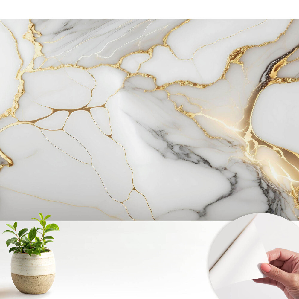 Tapeta na zeď Stylový mramor se žlutými akcenty