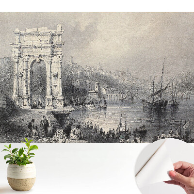 Tapeta do obyvaku Historický přístav se starobylým obloukem