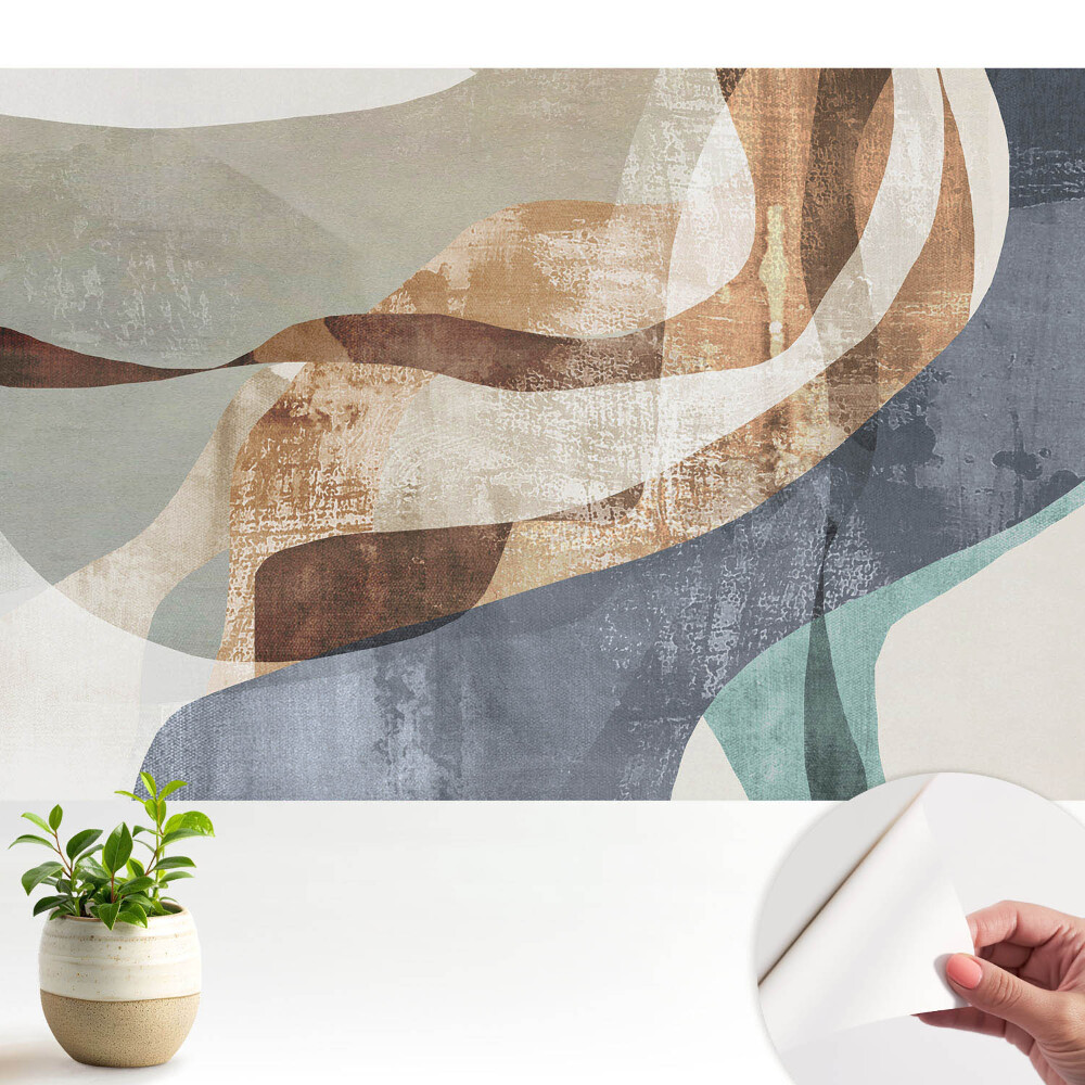 Tapeta Barevné, vlnité abstraktní tvary