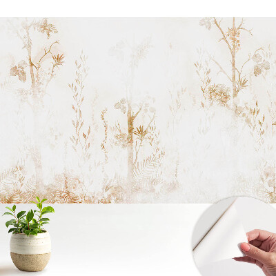 Tapeta do obyvaku Botanické motivy na světlém pozadí