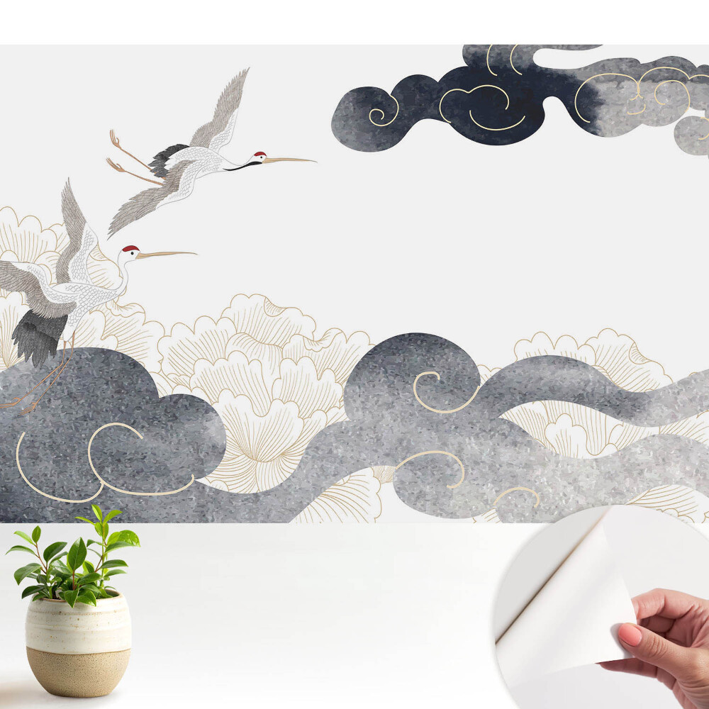 Tapeta na zeď Jeřáby a mraky v klasickém stylu