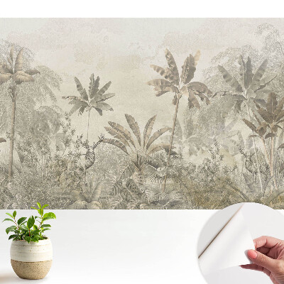 Tapeta do obyvaku Exotické palmy v teplých odstínech