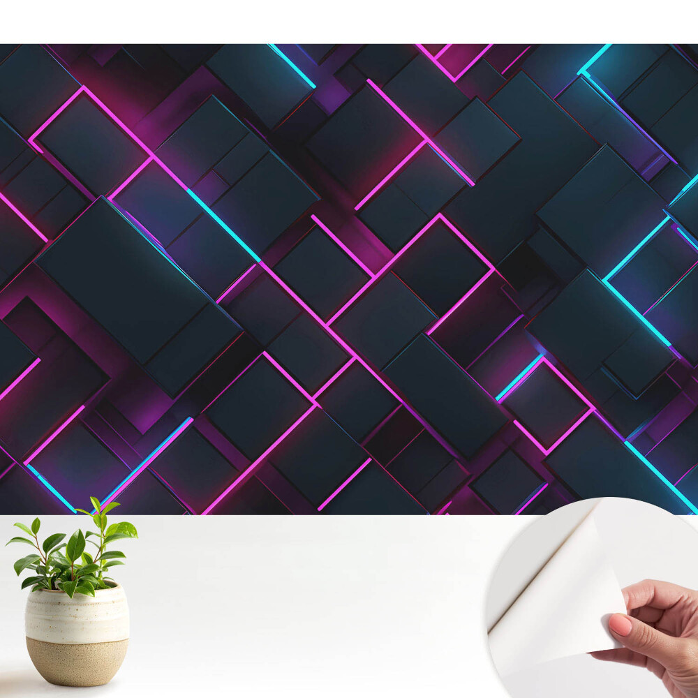 Tapeta Geometrické tvary s neonovým podsvícením