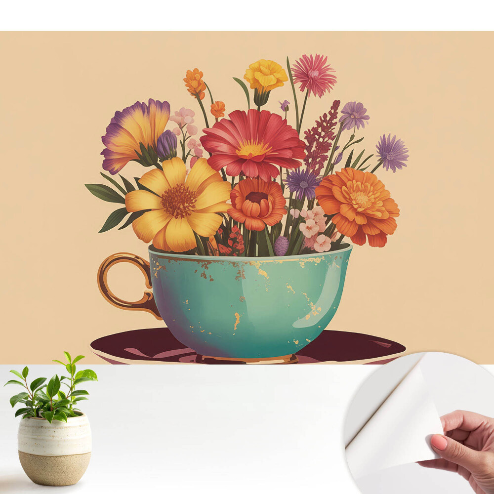 Tapeta na zeď Květiny v šálku