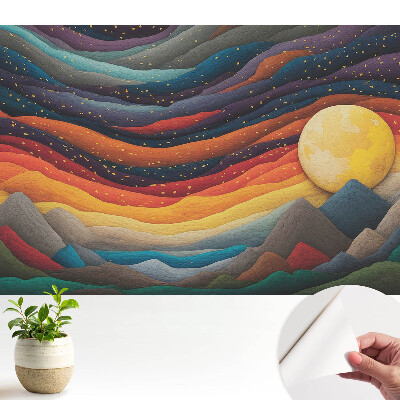 Tapeta Abstraktní horská krajina kosmické noci