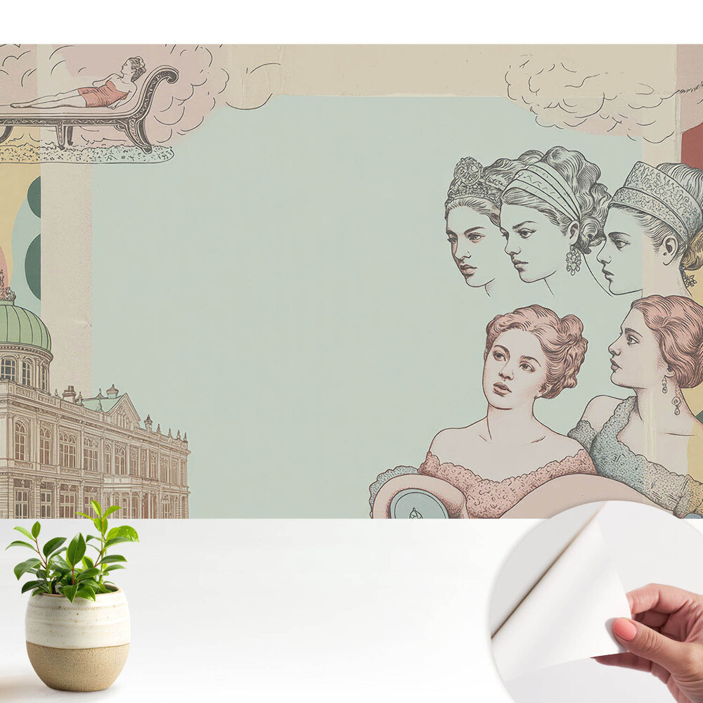 Tapeta Stylová pastelová historická koláž