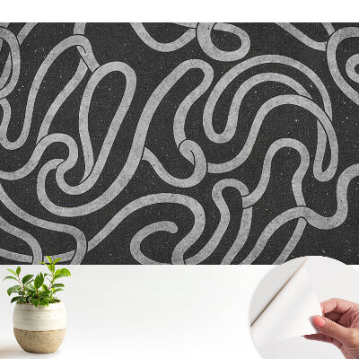 Tapeta do obývacího pokoje s vlnitými liniemi a abstraktními tvary