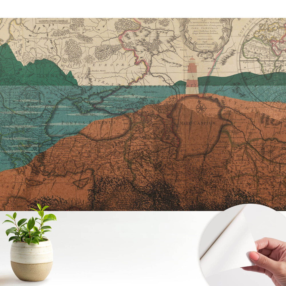 Tapeta do obyvaku Stará mapa s barvami