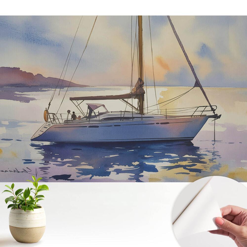 Tapeta Jachta na vodě při západu slunce