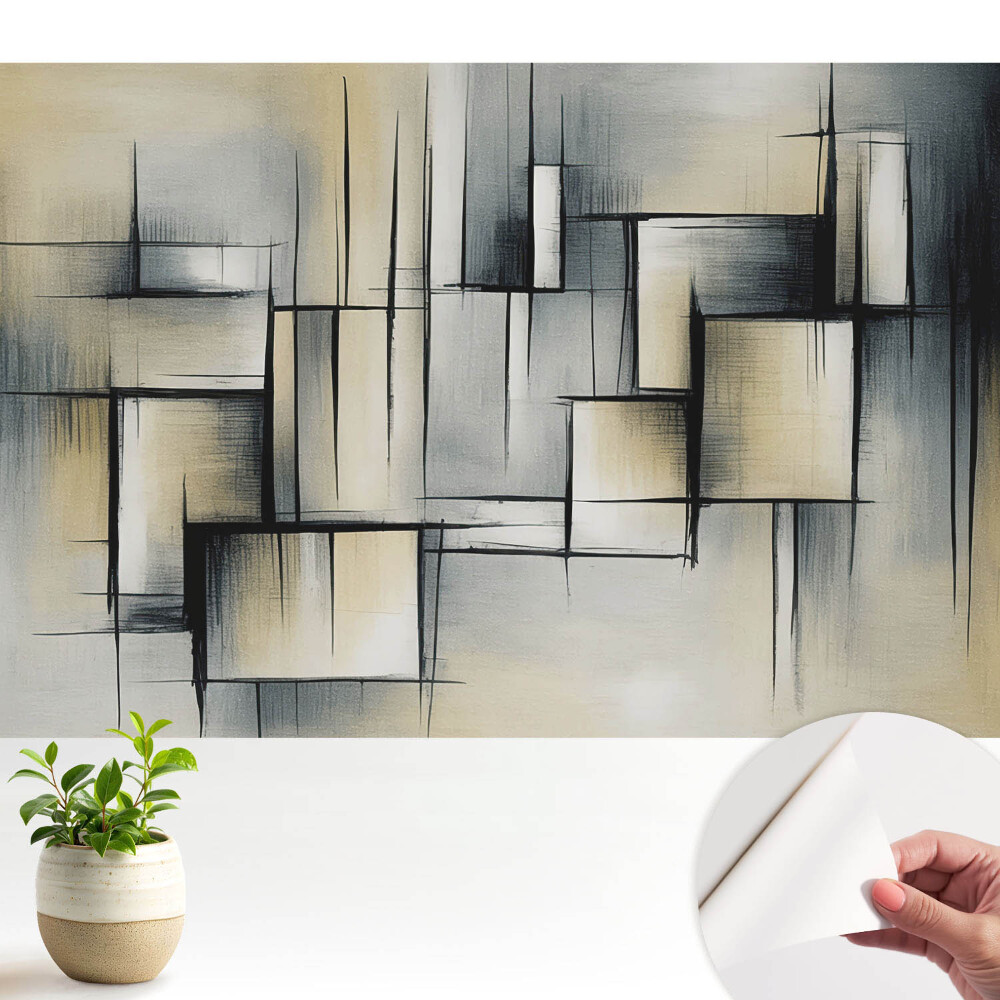 Tapeta Moderní geometrie v odstínech šedé