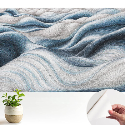 Tapeta na zeď Vlnité měkké linie v odstínech modré