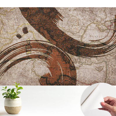 Tapeta na zeď se vzorem staré mapy s abstraktními akcenty