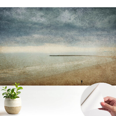 Tapeta Pobřeží při západu slunce, retro styl, atmosférické