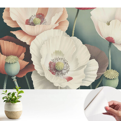 Tapeta do obyvaku Jemná elegance mákových květů