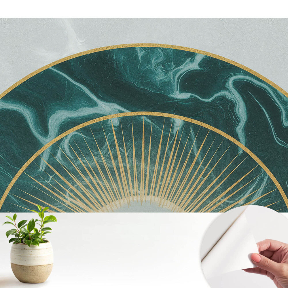 Tapeta do obyvaku Dekorativní půlkruh se zeleným mramorem