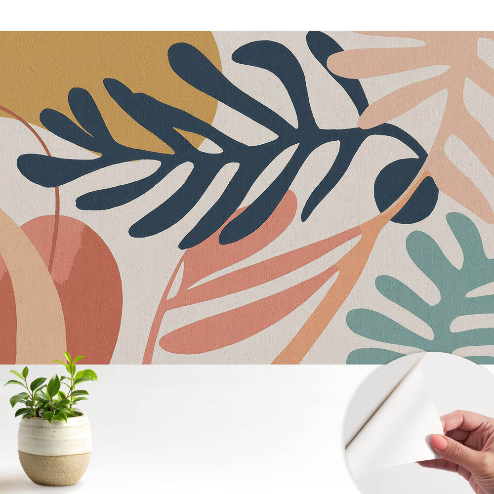 Tapeta Abstraktní listové tvary v zářivých barvách