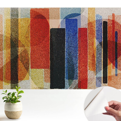 Tapeta do obývacího pokoje s barevnými geometrickými obrazci v abstraktním stylu