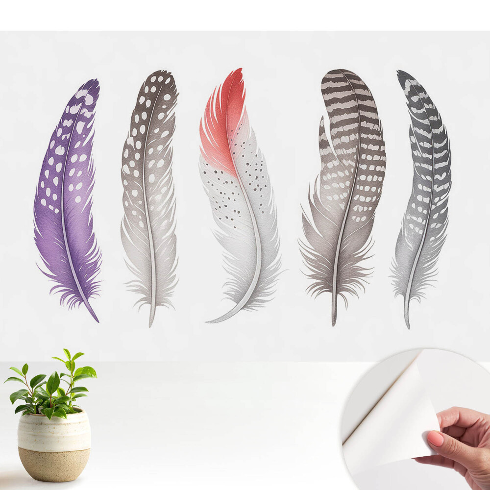 Tapeta do obyvaku Barevné peří v moderním stylu