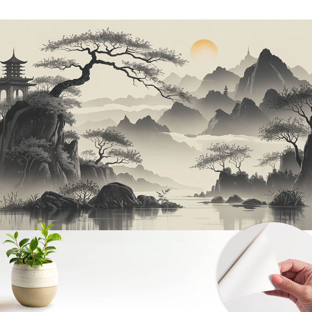 Tapeta do obyvaku Mlžná orientální krajina