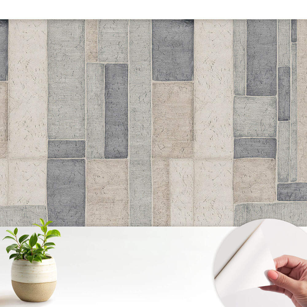 Tapeta Obdélníky v odstínech béžové a šedé