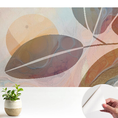 Tapeta na zeď Abstraktní listy a kruhy