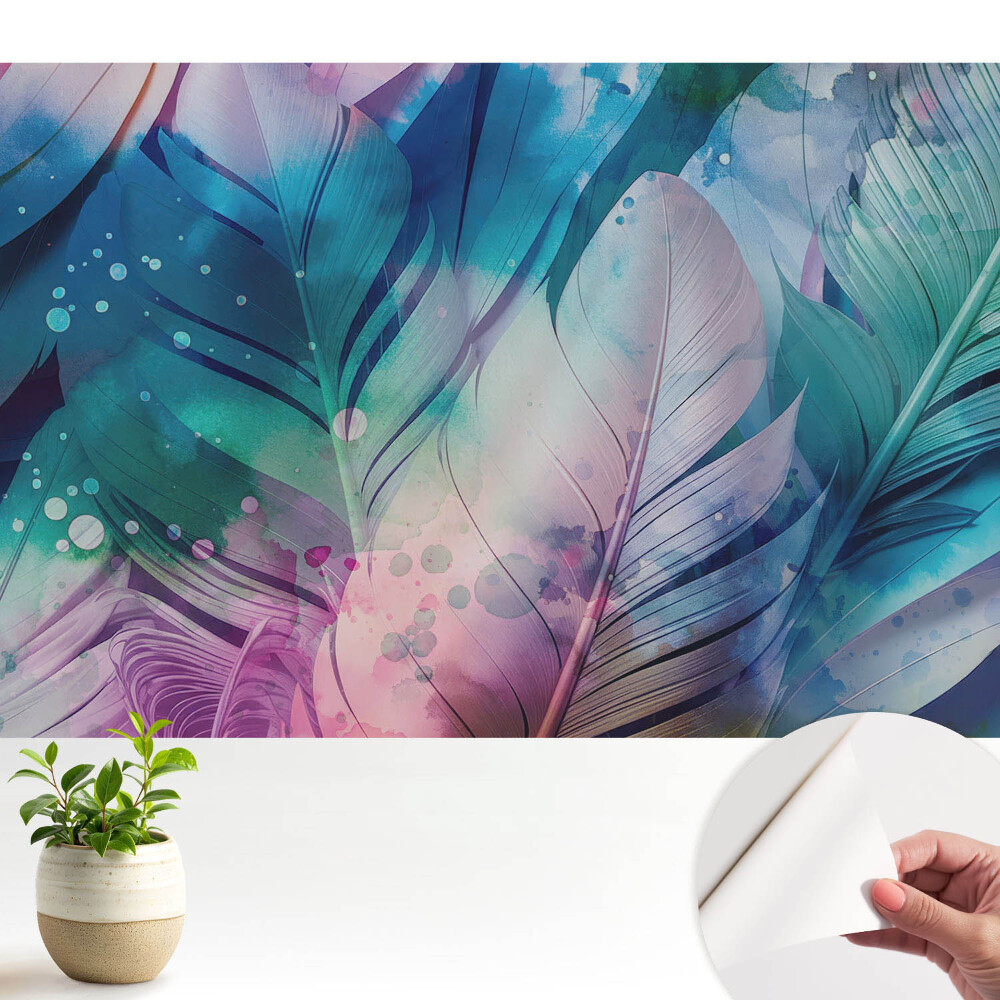 Tapeta Barevné peří moderní harmonický vzor