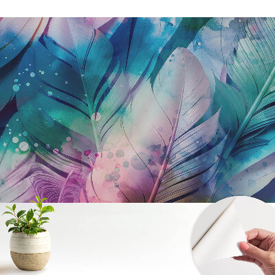 Tapeta Barevné peří moderní harmonický vzor