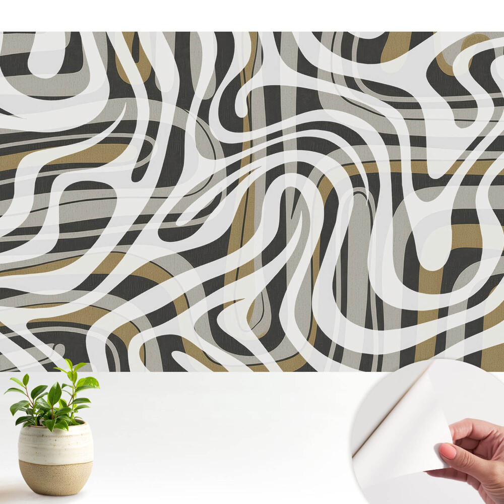 Tapeta Expresivní linie, teplé odstíny, abstrakce