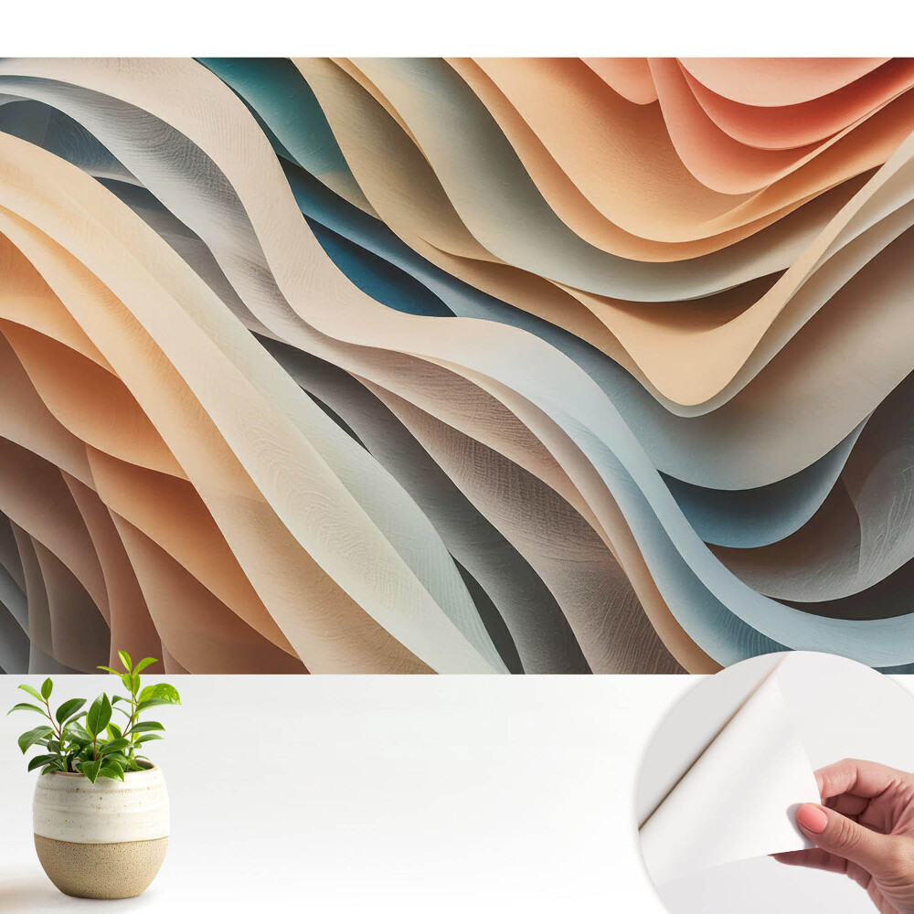 Tapeta Pastelové vlnité vrstvy abstrakce