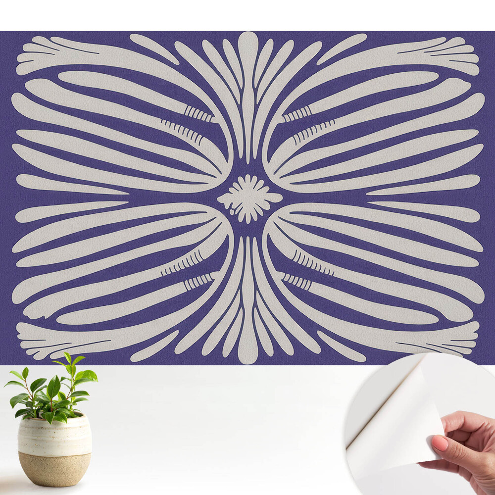 Tapeta do obyvaku Symetrické květinové motivy na fialové