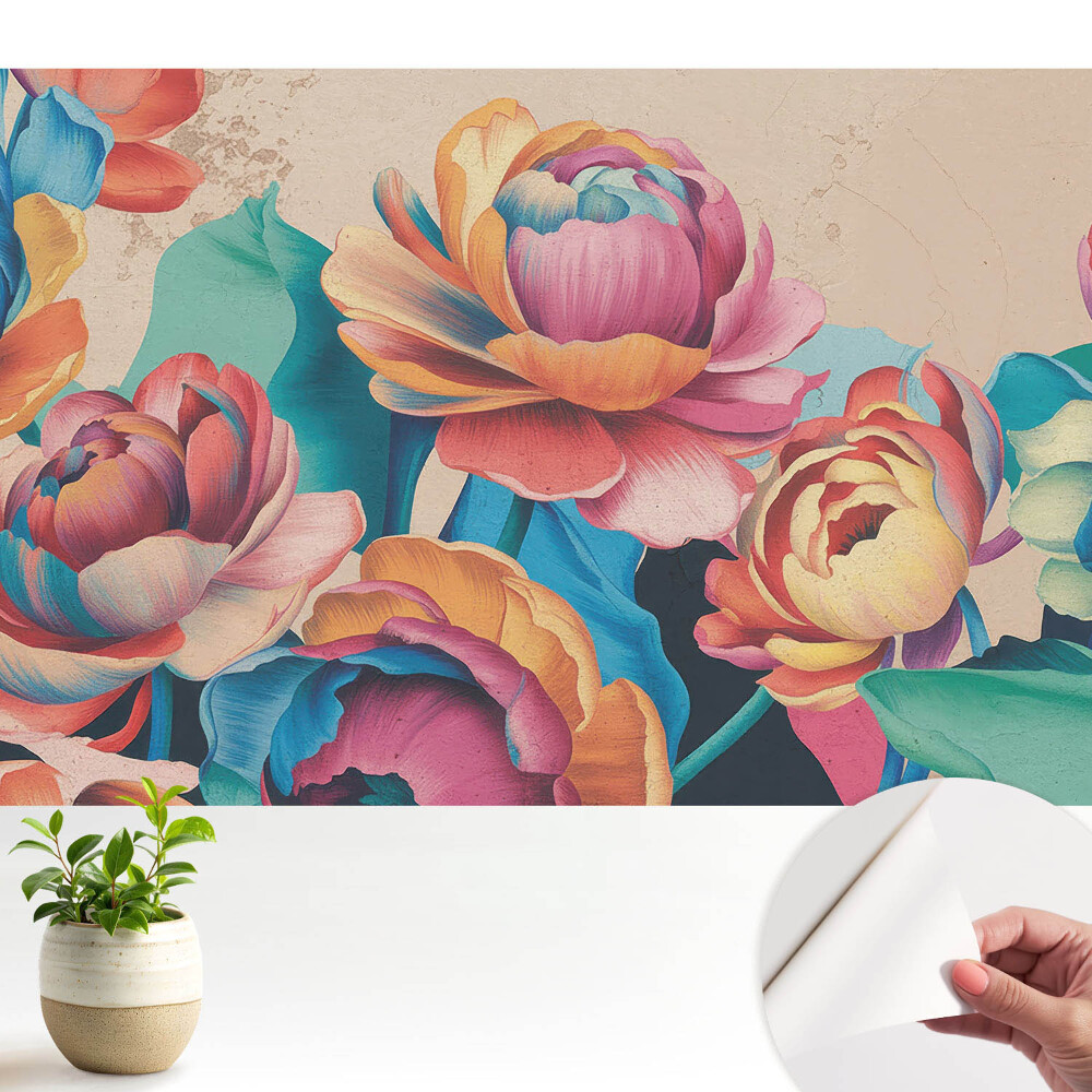 Tapeta Energické retro květiny