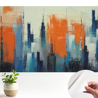 Tapeta do obyvaku Abstraktní budovy v živých barvách