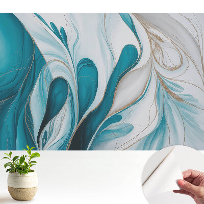 Tapeta do obyvaku Abstraktní modré tekuté tvary