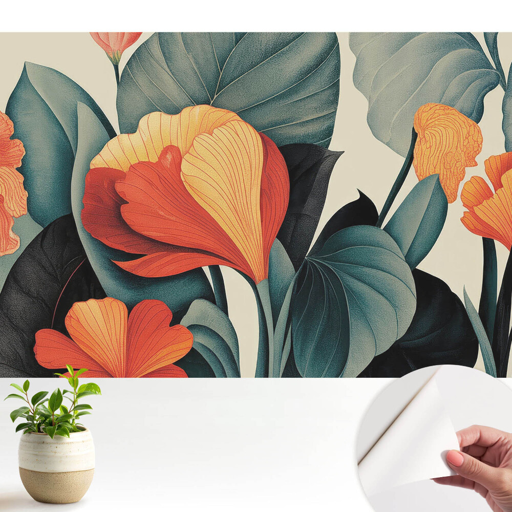 Tapeta na zeď Harmonický vzor exotických květin