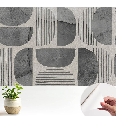 Tapeta do obývacího pokoje s geometrickými vzory a minimalistickými motivy